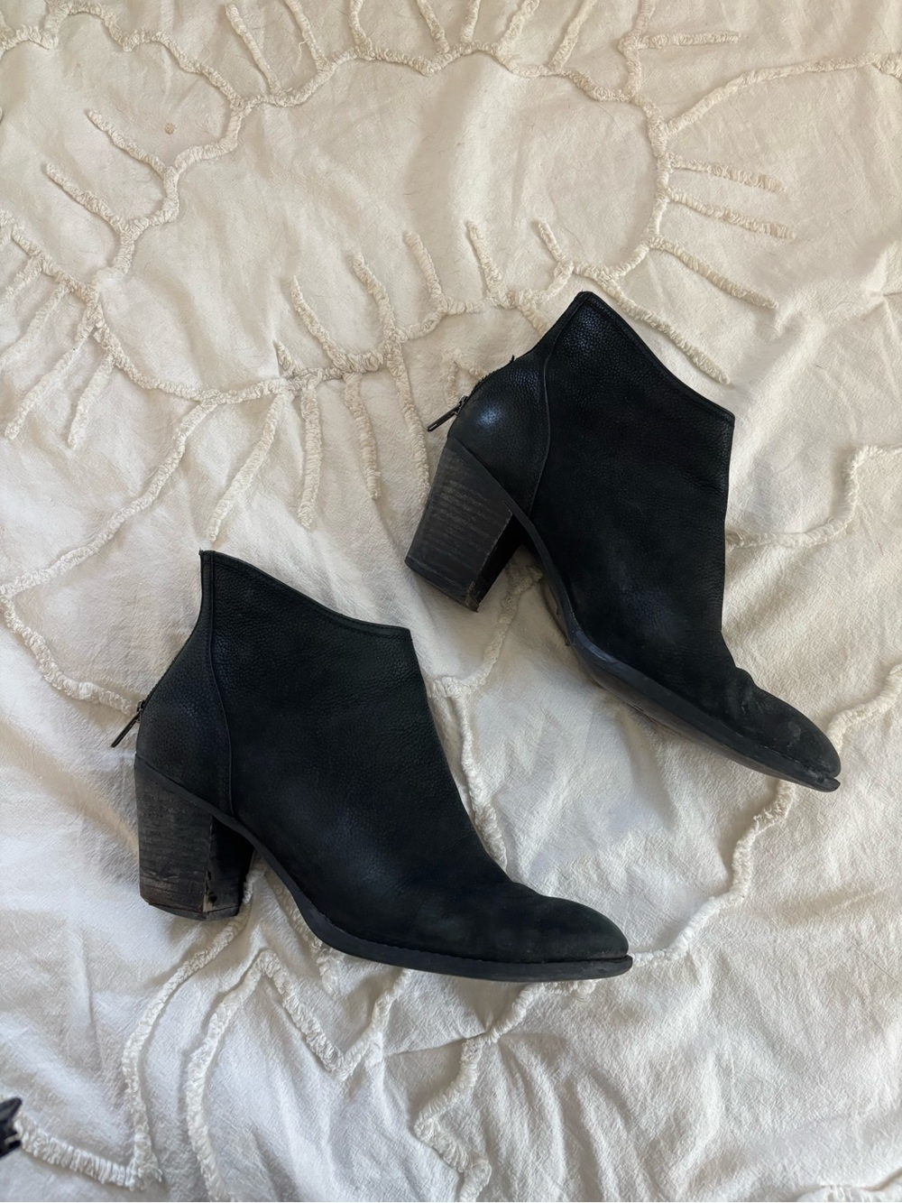 Steve Madden Black Suede Ankle Booties with Stacked Heel